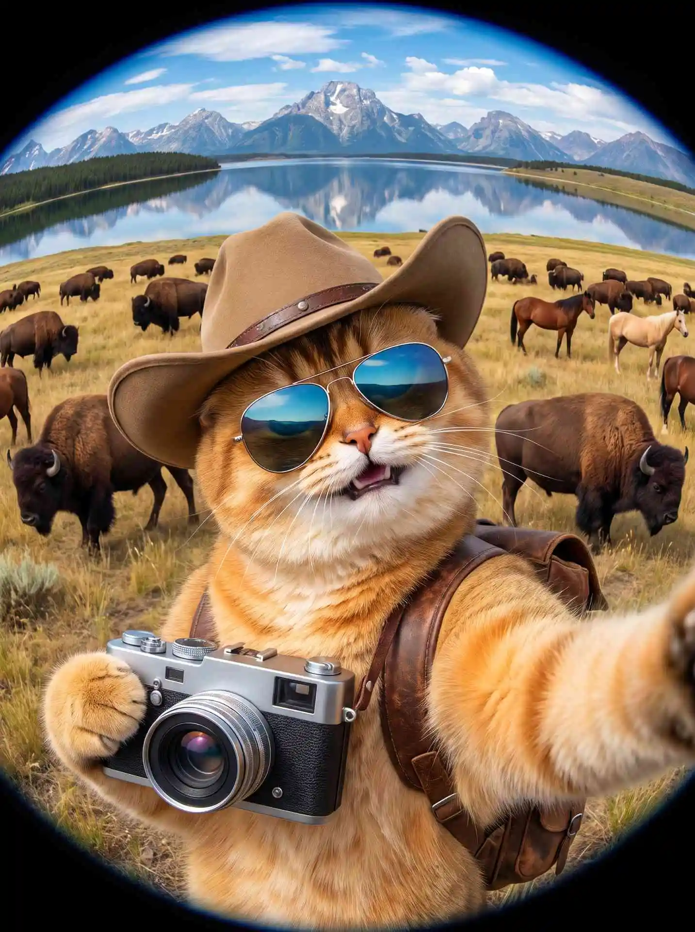 Selfie de viagem do gato