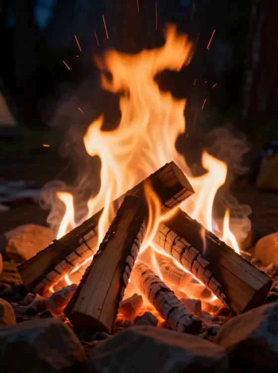 Camping Fire Kiss